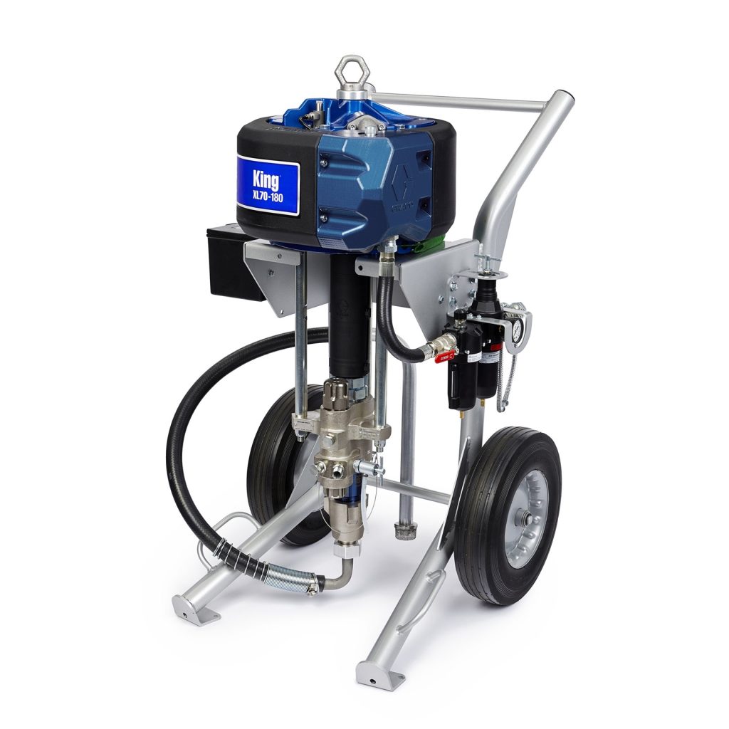 King 45:1 Ratio Airless King Sprayer with Standard Filter, Heavy Duty Cart, Air Controls, Siphon Kit